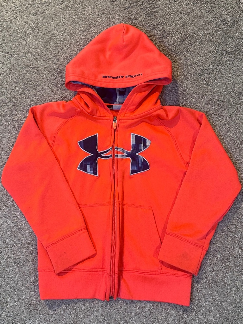 Neon Orange Youth Size 5 Under Armour Zip Up Hoodie